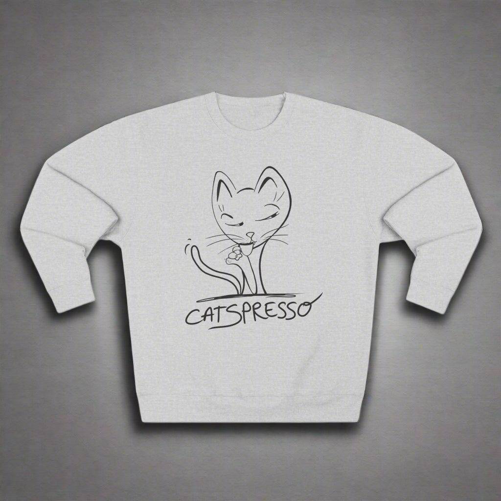 Sweatshirt with cool cat and espresso coffee
