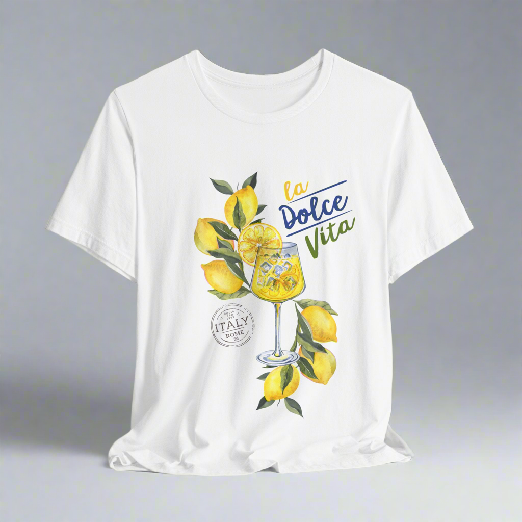 T-shirt with La Dolce Vita lemons and limoncello spritz