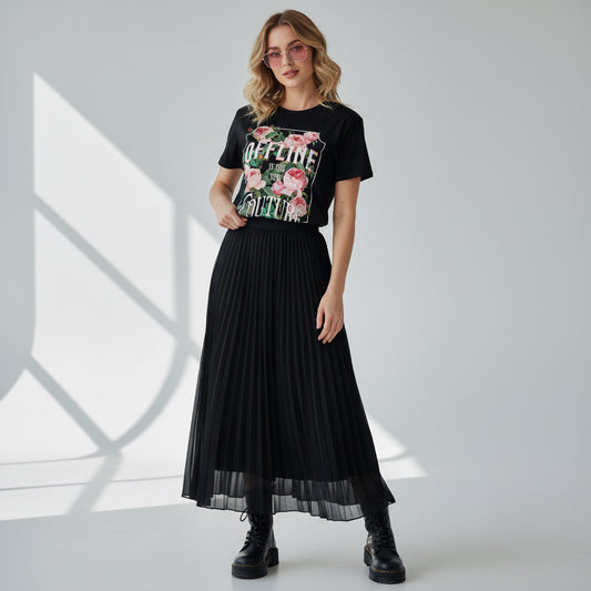 Floral t-shirt with text