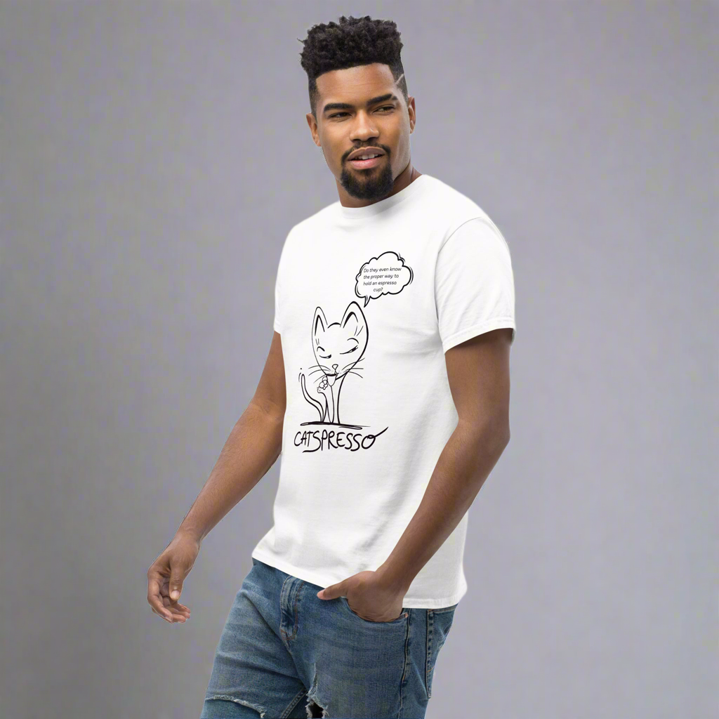 Cat way to hold espresso cup