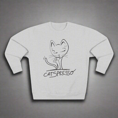 Sweatshirt with cool cat and espresso coffee