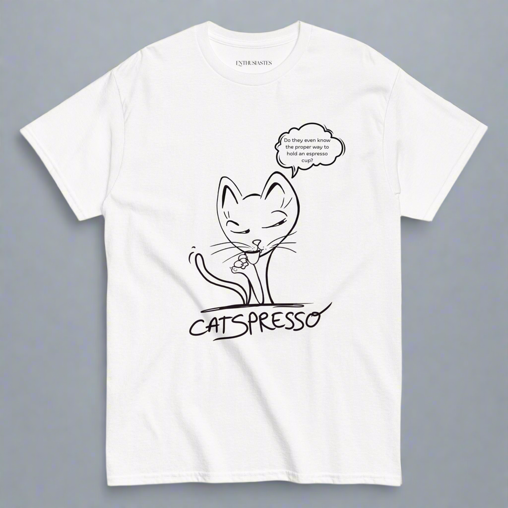 Cat way to hold espresso cup