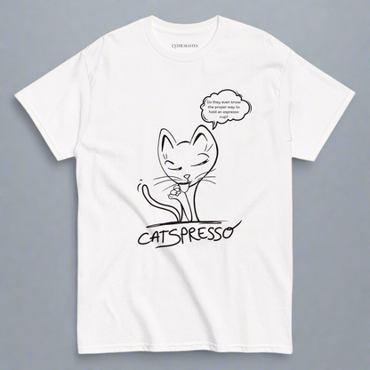 Cat way to hold espresso cup