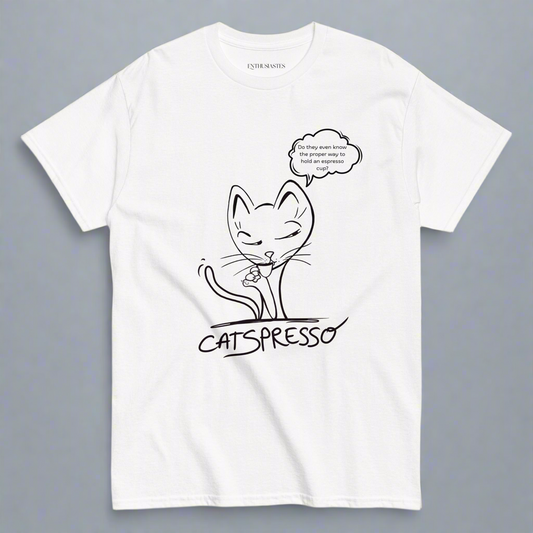 Cat way to hold espresso cup