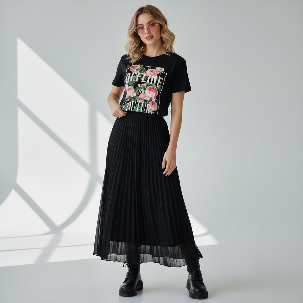 Floral t-shirt with text