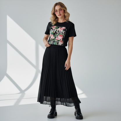 Floral t-shirt with text