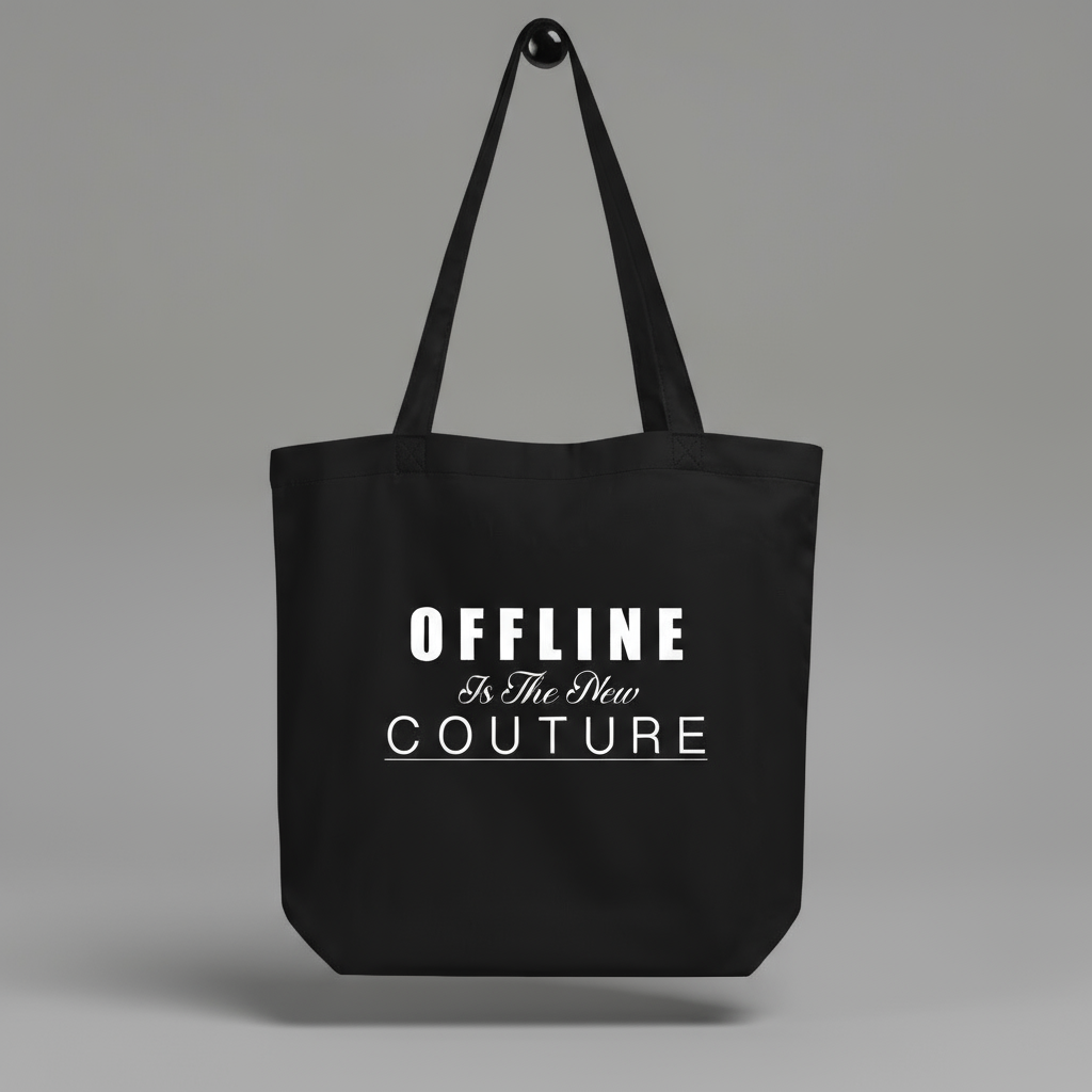 Offline is the new couture tote bag