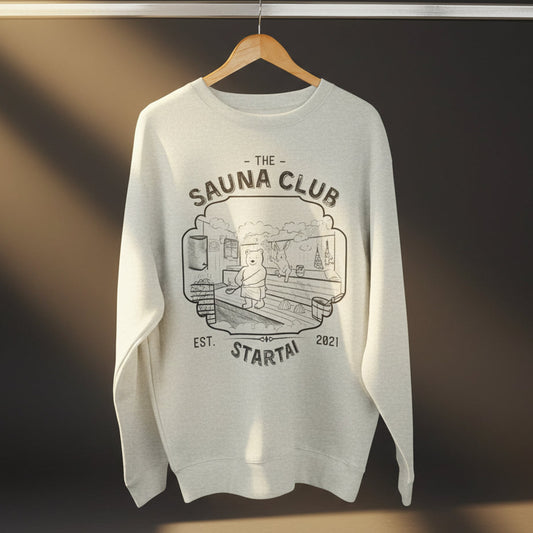 Sweatshirt with hand drawn bear and rabbit cute for spa lovers