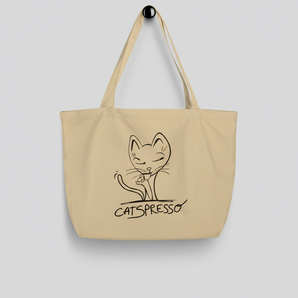Coffee cat tote bag for shopping