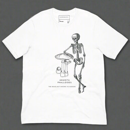 Sarcastic white t-shirt with skeleton